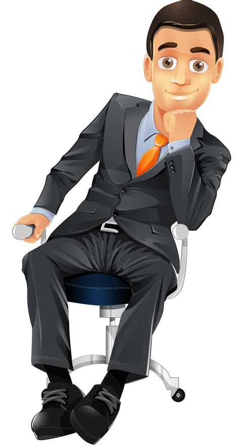 Businessman Vector Character sitting on a chair | Person drawing, Business man, Vector character