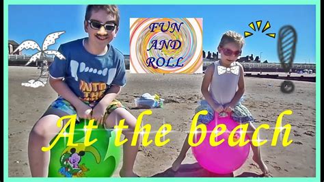 Giant bouncy ball race! The beach bouncy ball fail!! Bouncy Ball challenge! - YouTube