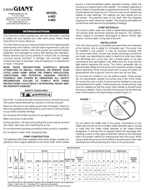 LITTLE GIANT 4-MD INSTRUCTION SHEET Pdf Download | ManualsLib