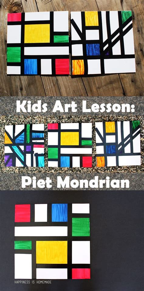 Kids Homeschool Art Lesson: Piet Mondrian | amanda cumpleaños | Arte, Lecciones de arte y Aula ...