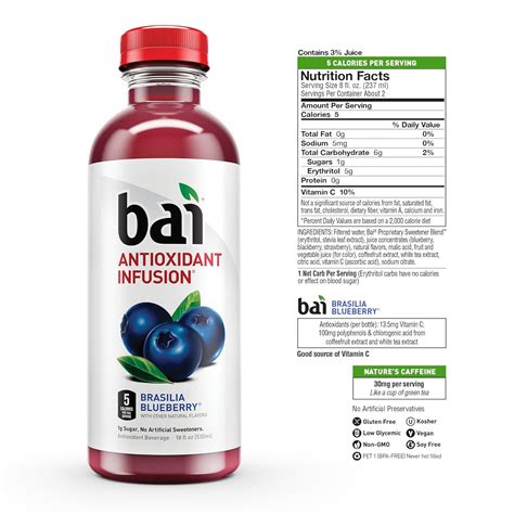 Bai Drink Nutrition Facts Caffeine | Besto Blog