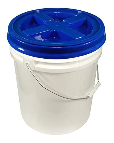 5 Gallon White Bucket & Gamma Seal Lid – Food Grade Plastic Pail & Gamma2 Screw Seal Tight Lid ...