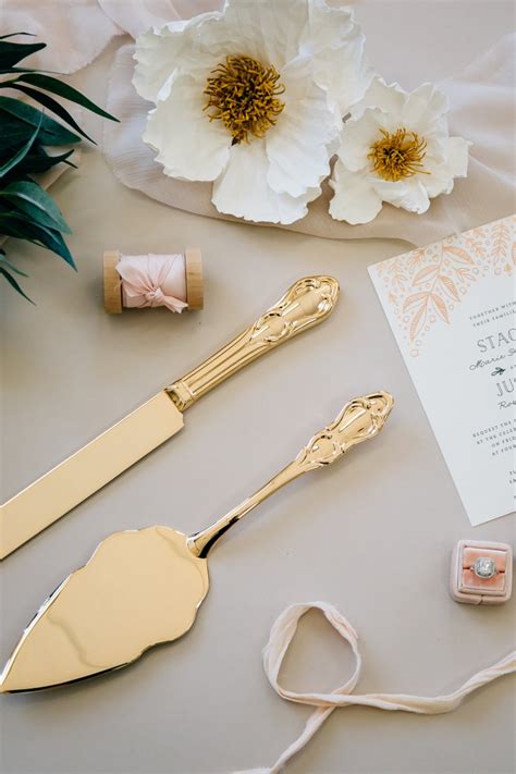 Personalized Gold Wedding Cake Knife and Server Set 2pc - Etsy