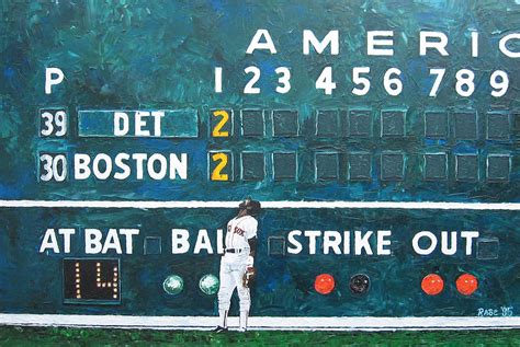 Fenway Park - Green Monster Painting by Mike Rabe