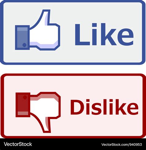 Like and dislike button Royalty Free Vector Image