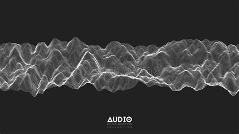 Vector 3d Echo Audio Wavefrom Spectrum. Abstract Music Waves ...