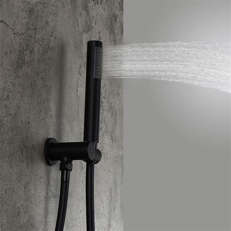 Handheld Cylinder Shower,Round Rainfall Shower Head Handheld Shower Sy