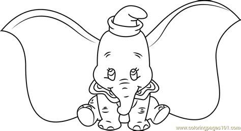 Dumbo Setting Coloring Page - Free Dumbo Coloring Pages : ColoringPages101.com