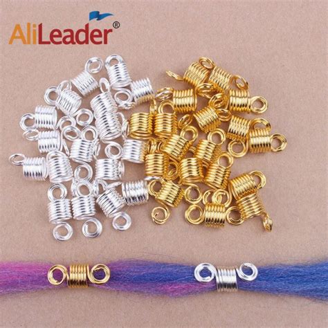 Alileader Dreadlocks Beads Mixed Golden Silver Aluminum Dread Locks Metal Cuffs Hair Decoration ...