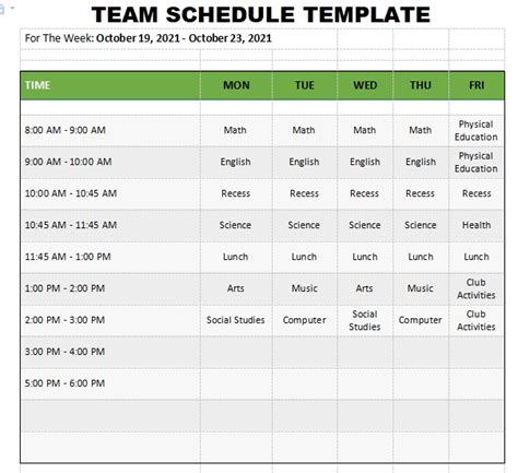 10+ 8 Team Schedule Template | Template Business PSD, Excel, Word, PDF