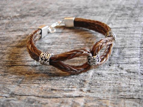 Image detail for -Braided horsehair loop bracelet with square endcaps ...