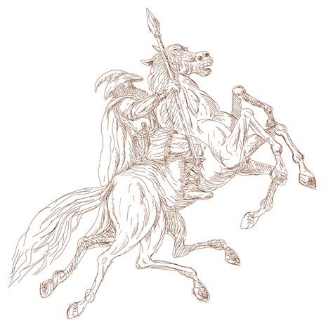 Norse God Odin riding eight-legged horse 13145212 PNG