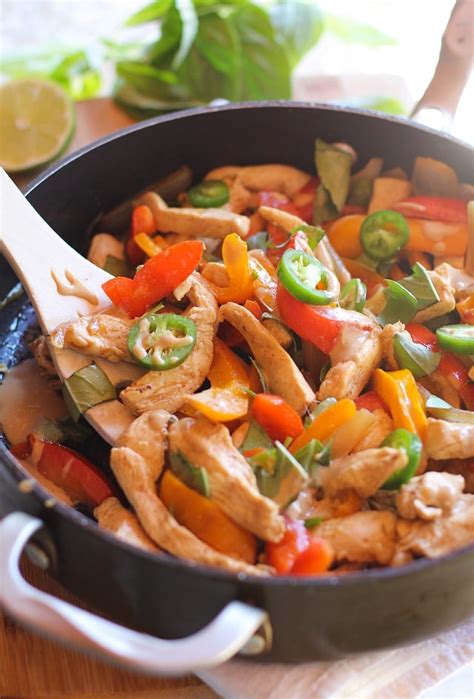 Thai Basil Chicken Stir Fry with Ginger Peanut Sauce - The Roasted Root