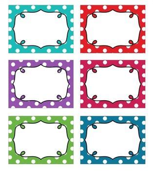 Editable Polka Dot Blank Multipurpose Tags Classroom Label Classroom Labels, Classroom ...