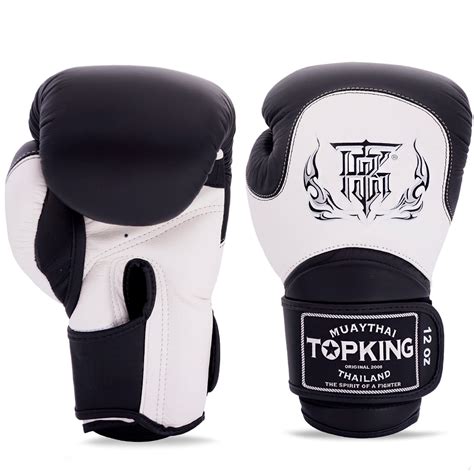 TKB TOP KING BOXING GLOVES BLEND-02 BLACK-WHITE