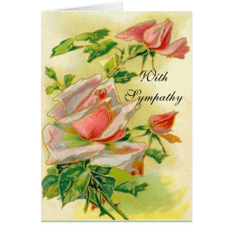 Pink Roses Sympathy Card | Zazzle