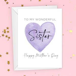 Sister Happy Mother's Day Card, Sister Mothers Day Gift, Happy Mother's Day for Sister Greeting ...