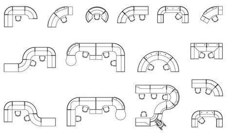 CAd drawings details of reception area designer curve table - Cadbull