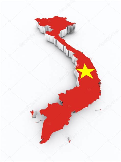 Vietnam flag on 3d map — Stock Photo © godard #39642803