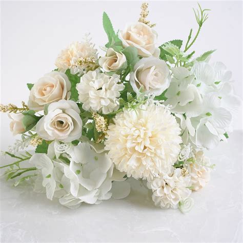 Beautiful Artificial Silk Fake Flowers Wedding Valentines Bouquet Bridal Decor - Walmart.com ...