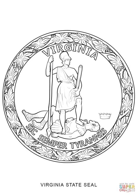 Virginia State Seal coloring page | Free Printable Coloring Pages