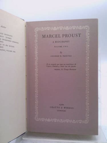 MARCEL PROUST: A BIOGRAPHY VOL. II by George D. Painter: Good Hardcover First Edition ...