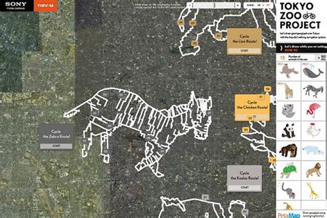 Tokyo Zoo Project Maps Gigantic Animals in Tokyo Using Bike Lanes | Inhabitat - Green Design ...