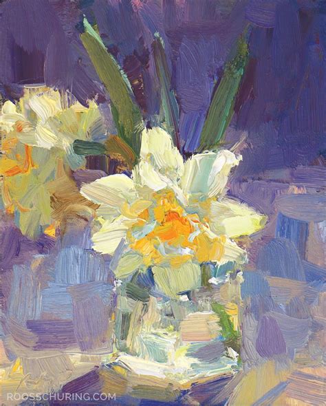 Narcissus in Backlight - A Flower Painting by Roos Schuring | Painting, Flower painting, Plein ...