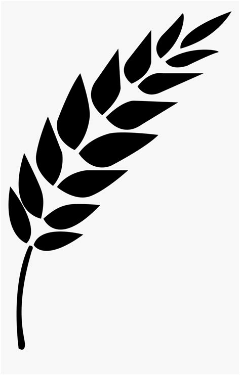 Black And White Wheat Stalk Clipart , Png Download - Icon Vector Wheat Png, Transparent Png ...