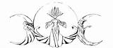 The Symbol For Triple Goddess maiden mother And crone Is A  sketch template