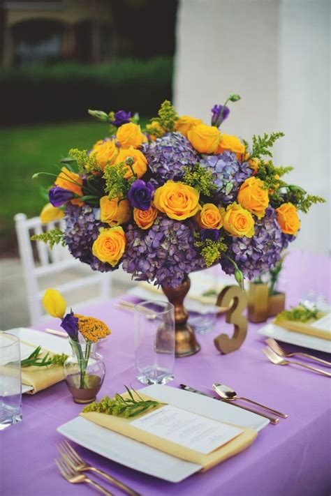 49 best Purple & Yellow Wedding Decor images on Pinterest | Marriage ...