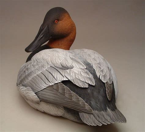 Canvasback Drake 2005 - Godin Art | Decoy carving, Bird carving, Bird carving patterns