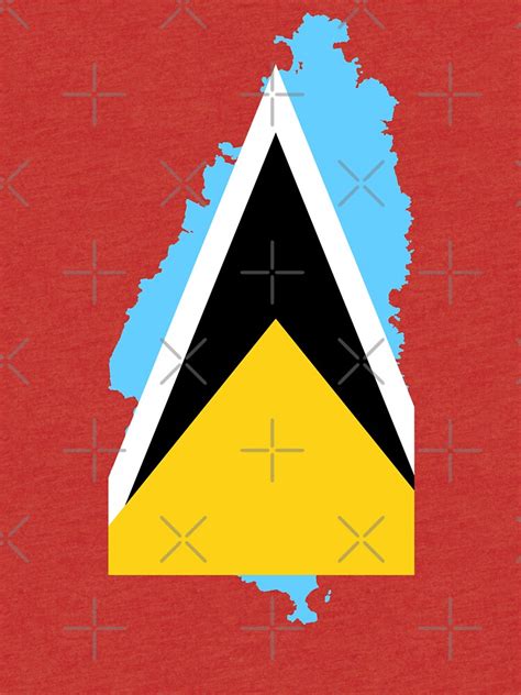 "Saint Lucia Flag Map" T-shirt by limitlezz | Redbubble