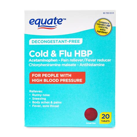 Equate Cold & Flu HBP Tablets - Decongestant Free (20ct) in Nepal at ...