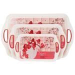 Buy Nayasa Ruby Plastic Rectangular Tray Set - Small, Medium, Big, Pink Online at Best Price of ...