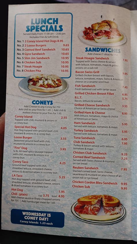 Menu at La Coney Island Restaurant, Warren, Dequindre Rd