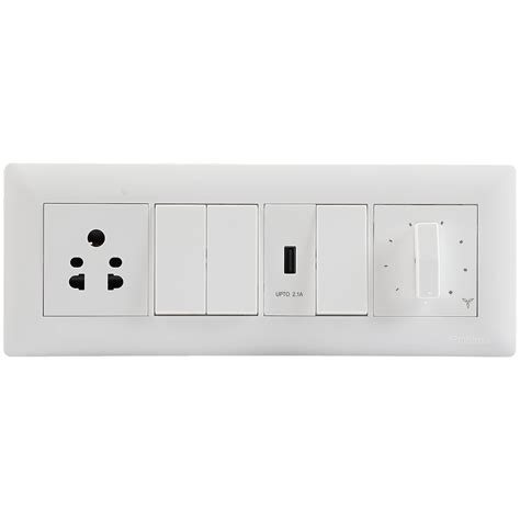 Crabtree Havells Crabtree Anti Viral Switch (Athena) Combo of 8 M Plate ...