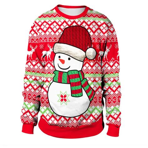 2018 New 3D Christmas Sweater Printing Men Women Vacation Santa Snowman ...