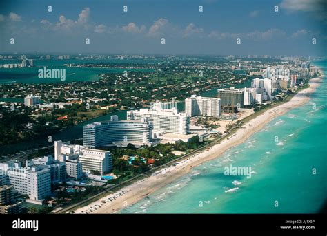 miami beach aerial view Stock Photo - Alamy