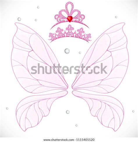 Magic Fairy Pink Wings Two Tiara Stock Vector (Royalty Free) 1115401520 | Shutterstock