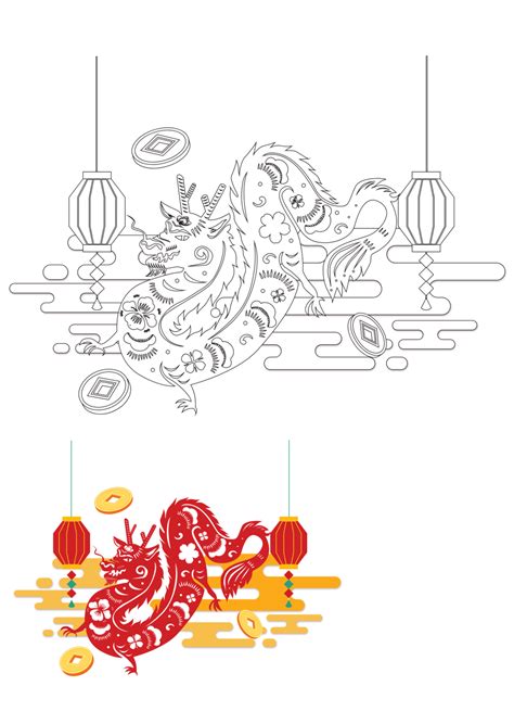 Chinese New Year Animals Coloring Pages Template - Edit Online ...