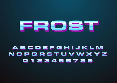 Modern icy look text style effect custom font alphabet and number 3421050 Vector Art at Vecteezy