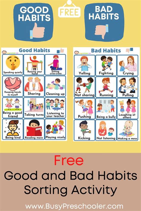 Good and Bad Choices - Sorting Activity For Kids | Free Download | Sorting activities, Good ...