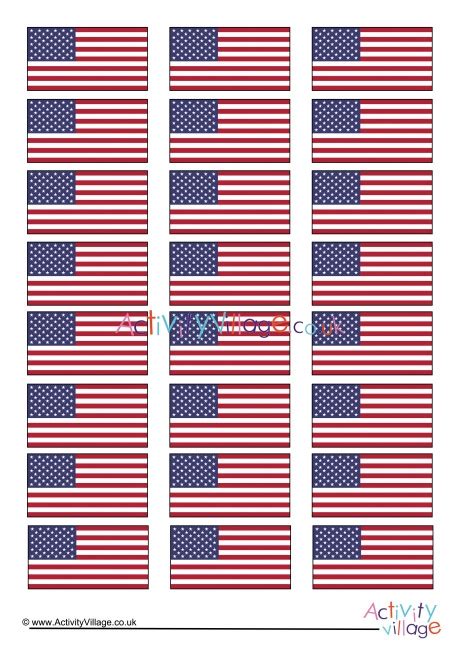 United States Mini Flags Printable