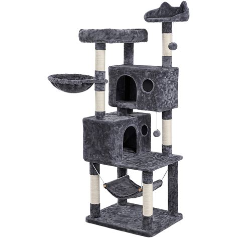 Cat Tower with Condos Platform Perch Hammock Review Price - CatPremier.com