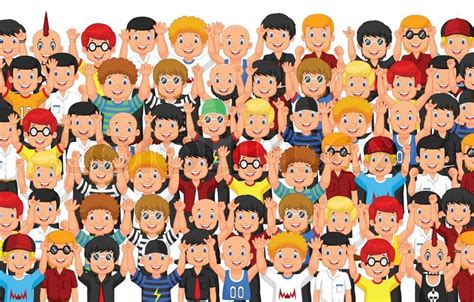 Vector illustration of Crowd of People ... | Stock vector | Colourbox