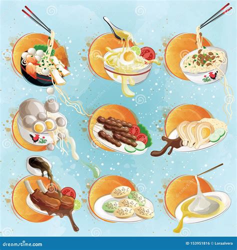 Indonesian Cuisine. Masakan Indonesia.Indonesian Foods VECTOR | CartoonDealer.com #121552205