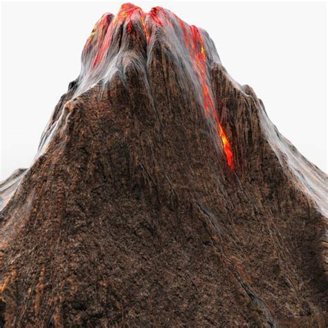 3d volcano island model