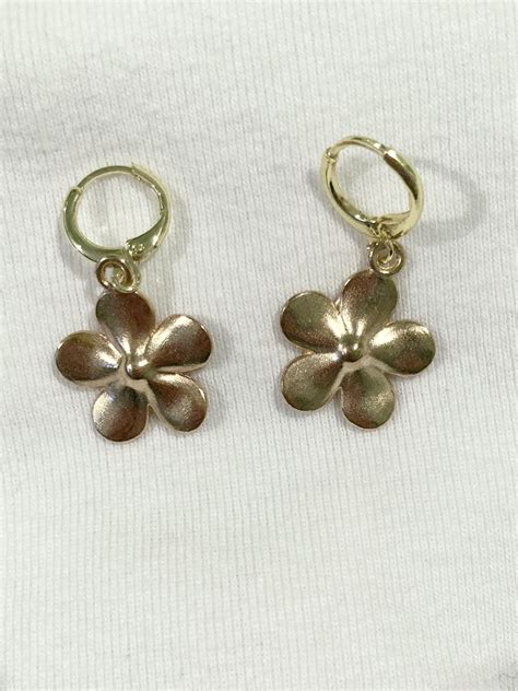 Gold Flower Earrings Gold Flower Statement Earrings Gold - Etsy