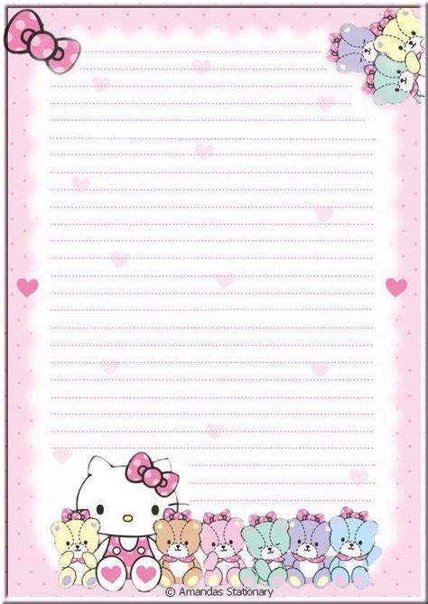 Hello Kitty Lined Paper Printable - Free Printable Paper